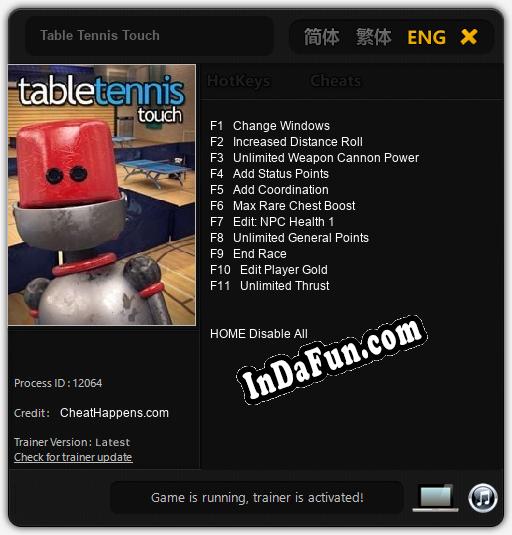 Table Tennis Touch: Trainer +11 [v1.1]