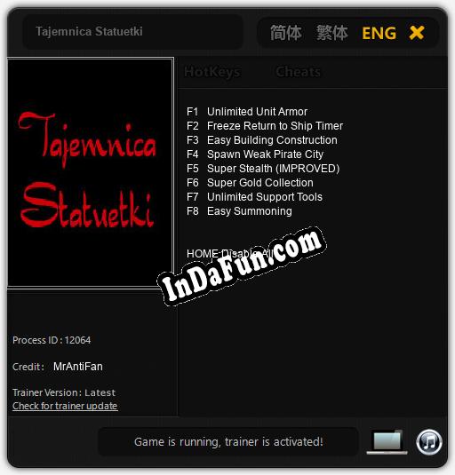 Trainer for Tajemnica Statuetki [v1.0.1]