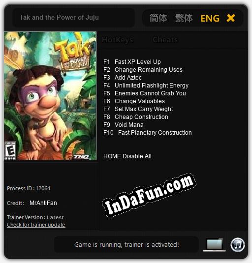 Tak and the Power of Juju: TRAINER AND CHEATS (V1.0.26)