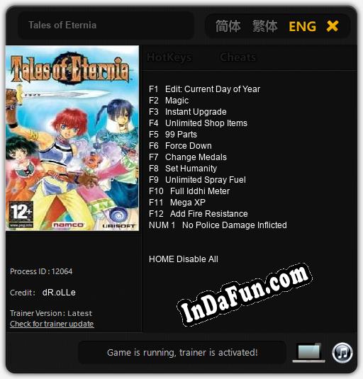 Tales of Eternia: Trainer +13 [v1.2]