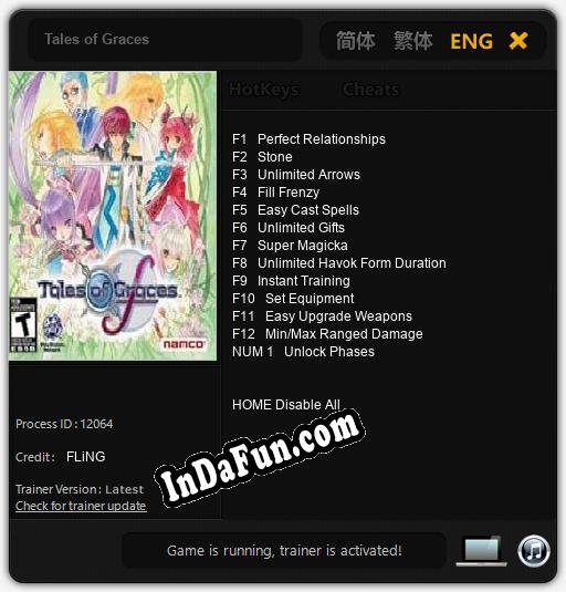 Tales of Graces: Cheats, Trainer +13 [FLiNG]