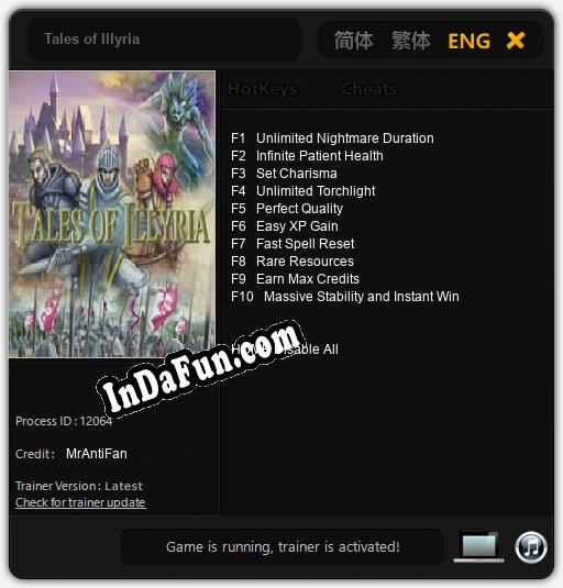 Tales of Illyria: TRAINER AND CHEATS (V1.0.88)