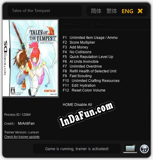 Tales of the Tempest: Cheats, Trainer +12 [MrAntiFan]