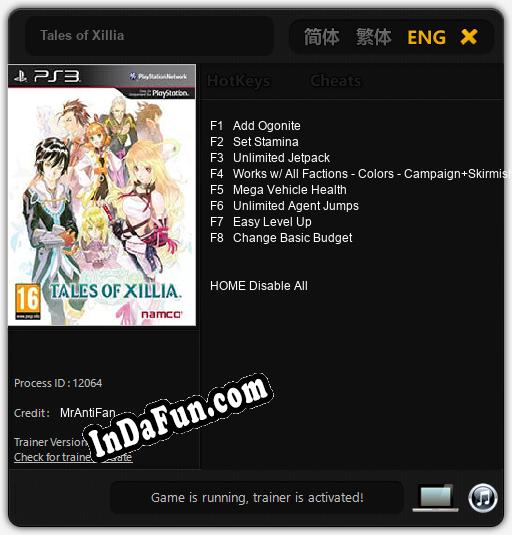 Tales of Xillia: Cheats, Trainer +8 [MrAntiFan]