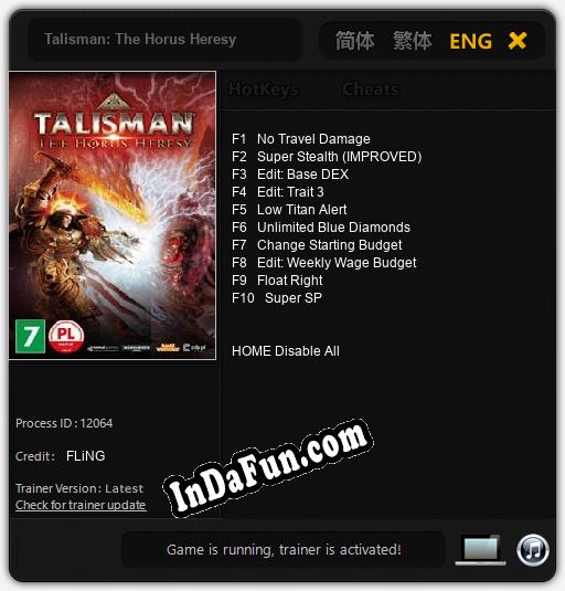 Talisman: The Horus Heresy: Trainer +10 [v1.6]