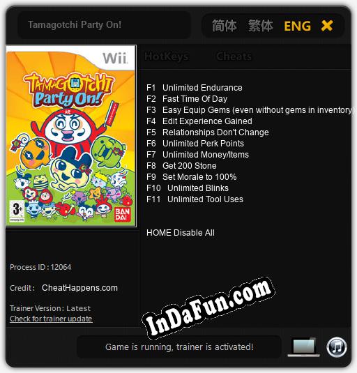 Tamagotchi Party On!: TRAINER AND CHEATS (V1.0.94)