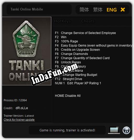 Tanki Online Mobile: TRAINER AND CHEATS (V1.0.97)