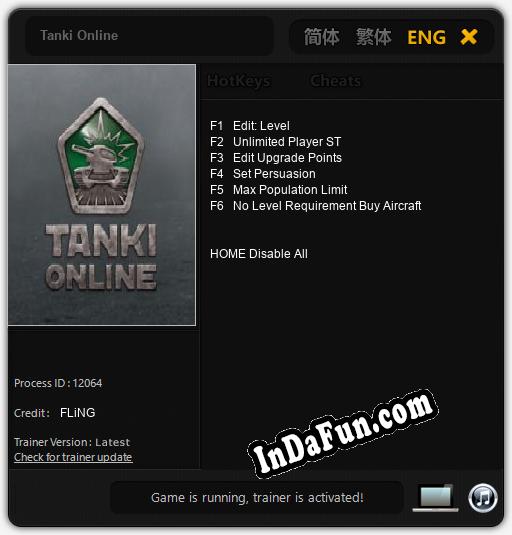 Trainer for Tanki Online [v1.0.9]