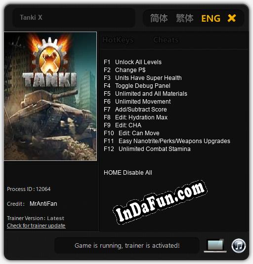 Tanki X: Trainer +12 [v1.7]