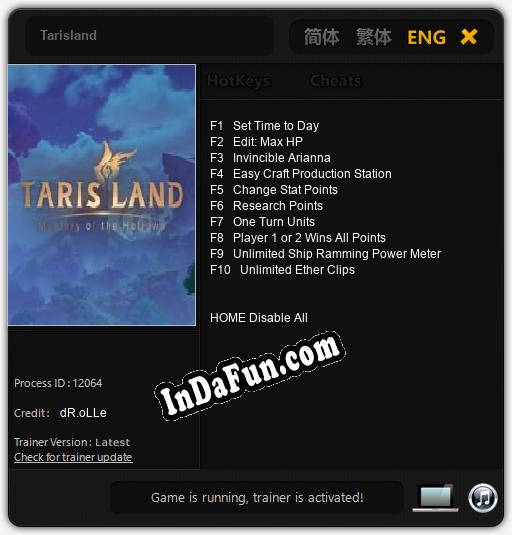 Tarisland: Cheats, Trainer +10 [dR.oLLe]