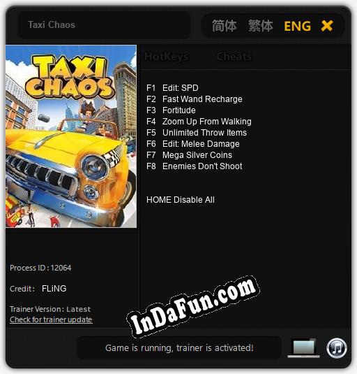 Taxi Chaos: Trainer +8 [v1.2]