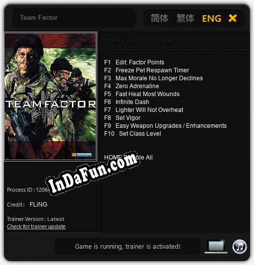 Team Factor: Cheats, Trainer +10 [FLiNG]