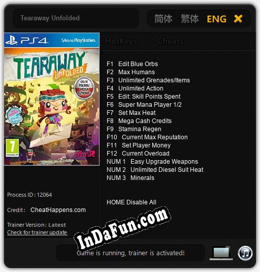 Tearaway Unfolded: Cheats, Trainer +15 [CheatHappens.com]