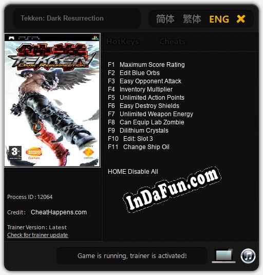 Tekken: Dark Resurrection: TRAINER AND CHEATS (V1.0.13)