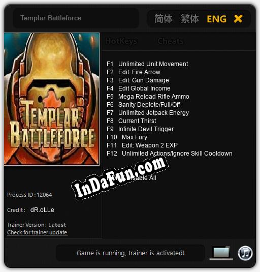 Templar Battleforce: Cheats, Trainer +12 [dR.oLLe]