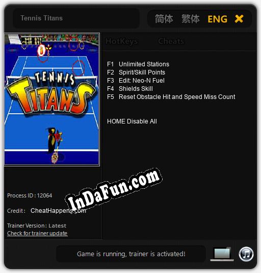 Tennis Titans: Cheats, Trainer +5 [CheatHappens.com]