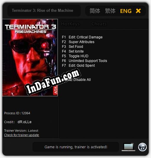 Trainer for Terminator 3: Rise of the Machines [v1.0.9]