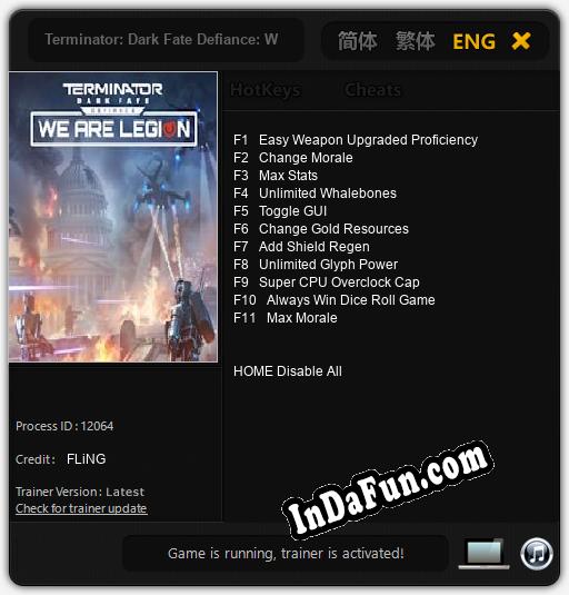 Terminator: Dark Fate Defiance: We are Legion: Trainer +11 [v1.1]