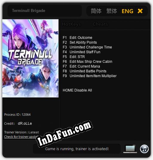 Trainer for Terminull Brigade [v1.0.7]