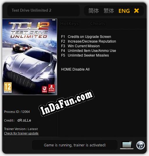 Test Drive Unlimited 2: Cheats, Trainer +5 [dR.oLLe]