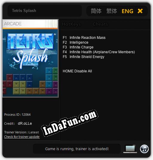 Tetris Splash: TRAINER AND CHEATS (V1.0.65)