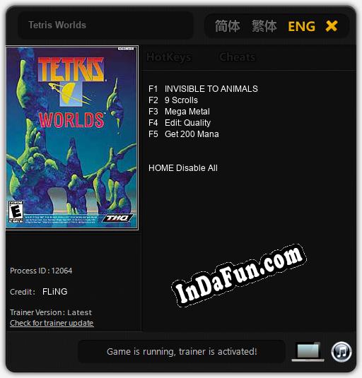 Tetris Worlds: TRAINER AND CHEATS (V1.0.6)