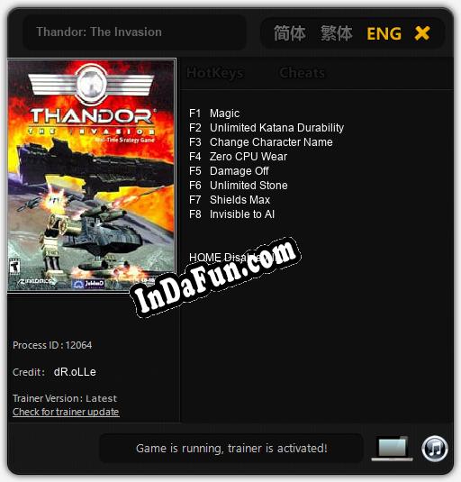 Trainer for Thandor: The Invasion [v1.0.6]