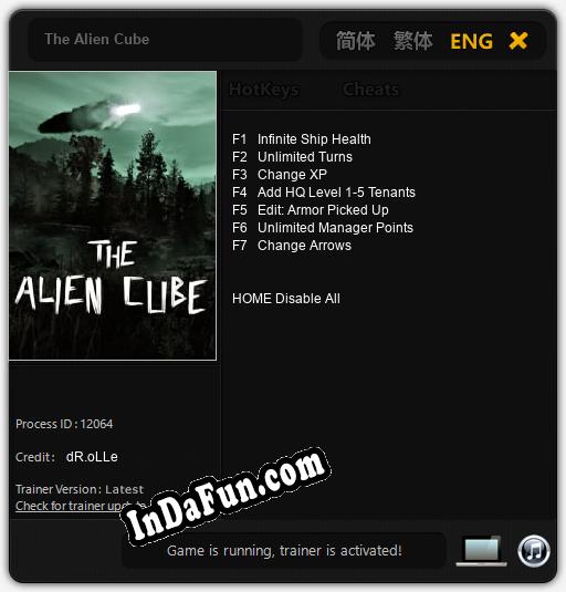 Trainer for The Alien Cube [v1.0.8]