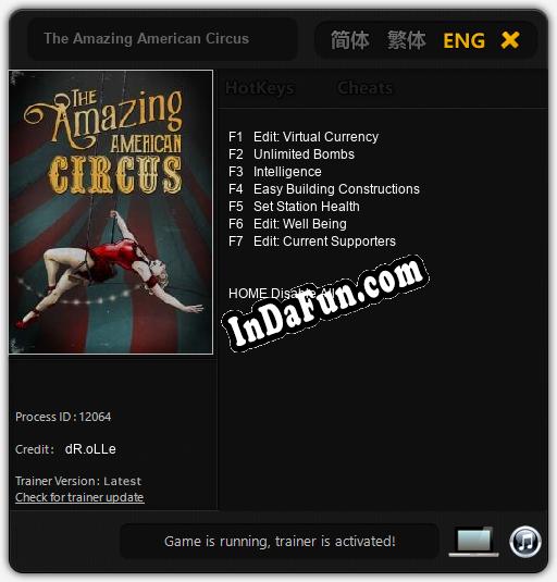 The Amazing American Circus: Trainer +7 [v1.7]
