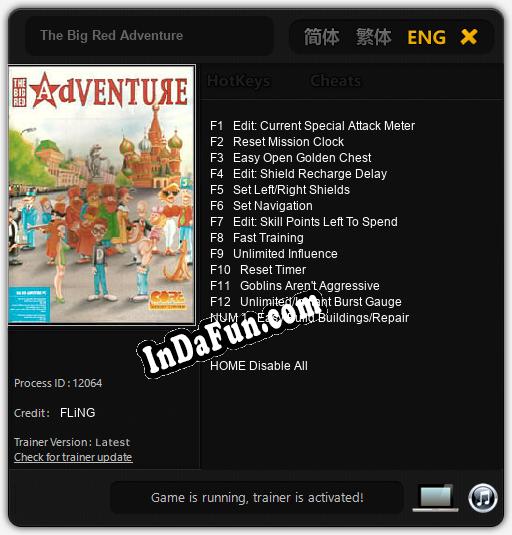 Trainer for The Big Red Adventure [v1.0.6]