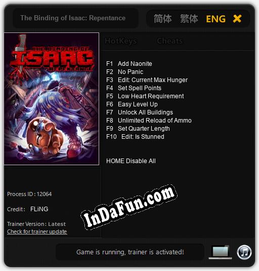 The Binding of Isaac: Repentance: TRAINER AND CHEATS (V1.0.62)