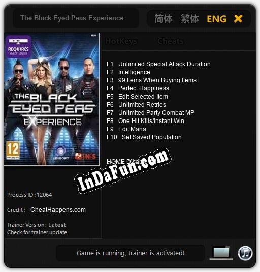 The Black Eyed Peas Experience: Cheats, Trainer +10 [CheatHappens.com]