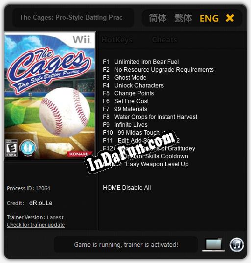 The Cages: Pro-Style Batting Practice: Cheats, Trainer +14 [dR.oLLe]