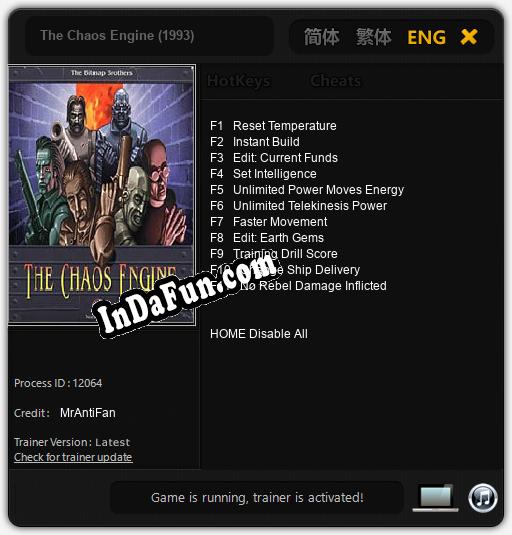 Trainer for The Chaos Engine (1993) [v1.0.7]