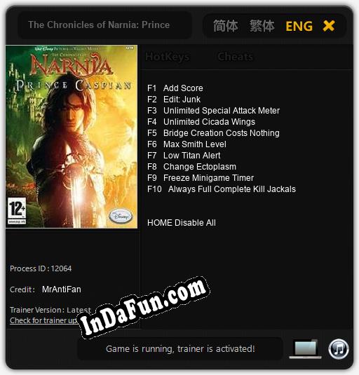 The Chronicles of Narnia: Prince Caspian: TRAINER AND CHEATS (V1.0.80)