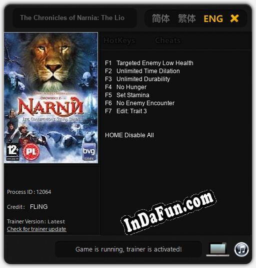 The Chronicles of Narnia: The Lion, The Witch and The Wardrobe: Cheats, Trainer +7 [FLiNG]