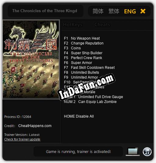 The Chronicles of the Three Kingdoms: Cheats, Trainer +14 [CheatHappens.com]