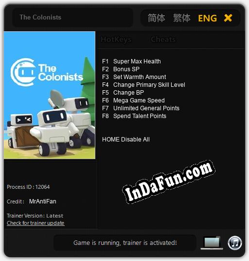 Trainer for The Colonists [v1.0.7]