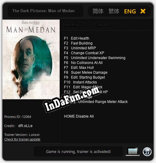 The Dark Pictures: Man of Medan: TRAINER AND CHEATS (V1.0.93)