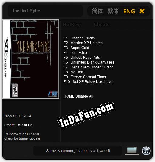 The Dark Spire: TRAINER AND CHEATS (V1.0.97)