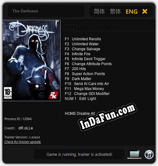 The Darkness: TRAINER AND CHEATS (V1.0.60)