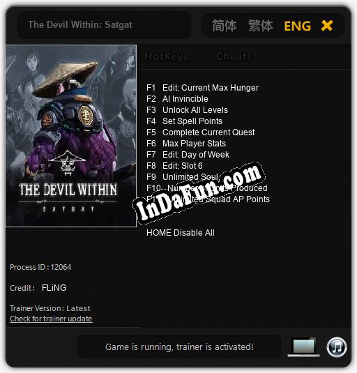 The Devil Within: Satgat: Trainer +11 [v1.6]