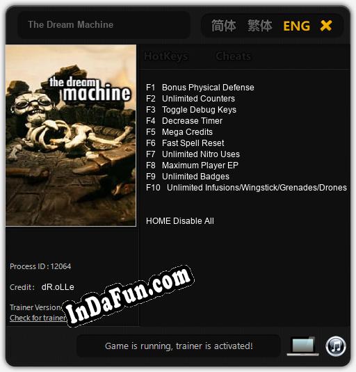 The Dream Machine: TRAINER AND CHEATS (V1.0.55)