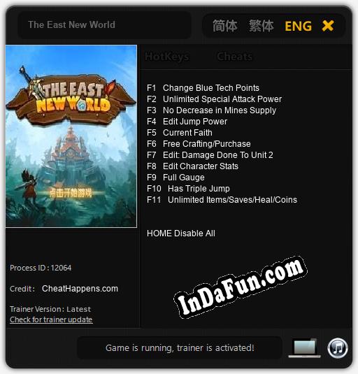 Trainer for The East New World [v1.0.4]