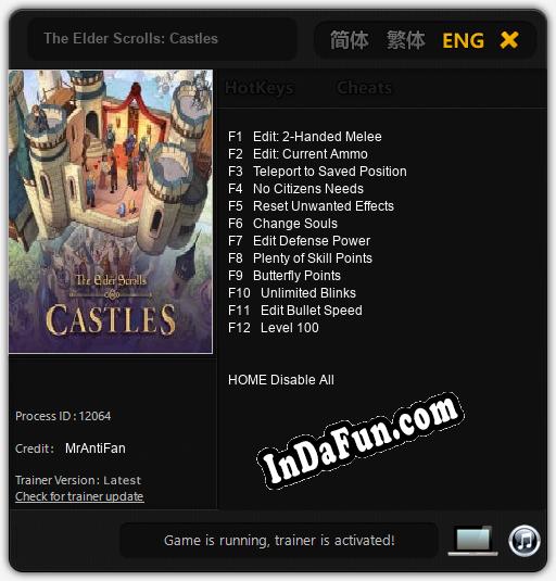 The Elder Scrolls: Castles: Trainer +12 [v1.6]