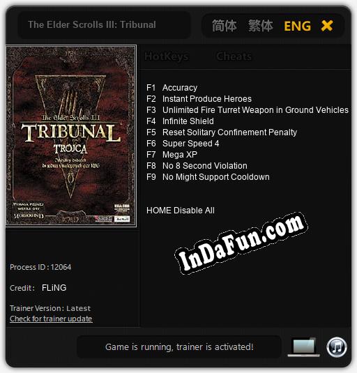 Trainer for The Elder Scrolls III: Tribunal [v1.0.4]