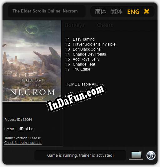The Elder Scrolls Online: Necrom: TRAINER AND CHEATS (V1.0.22)
