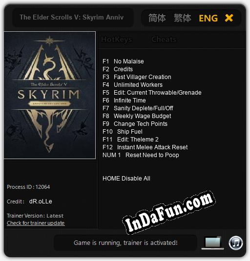 The Elder Scrolls V: Skyrim Anniversary Edition: Trainer +13 [v1.8]