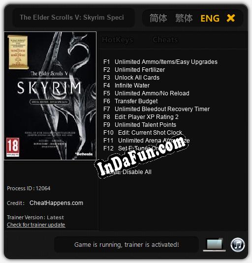 The Elder Scrolls V: Skyrim Special Edition: TRAINER AND CHEATS (V1.0.13)