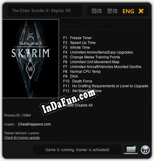 The Elder Scrolls V: Skyrim VR: Trainer +12 [v1.9]